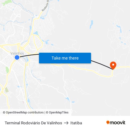 Terminal Rodoviário De Valinhos to Itatiba map