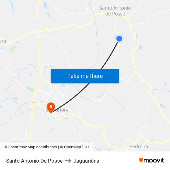 Santo Antônio De Posse to Jaguariúna map