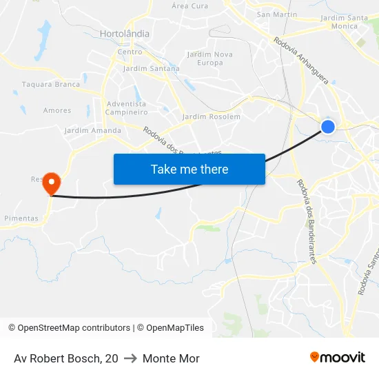 Av Robert Bosch, 20 to Monte Mor map