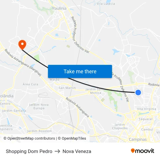Shopping Dom Pedro to Nova Veneza map