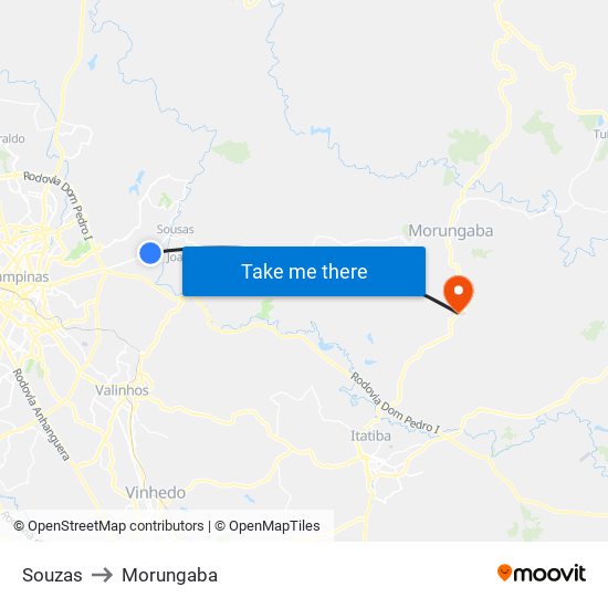 Souzas to Morungaba map