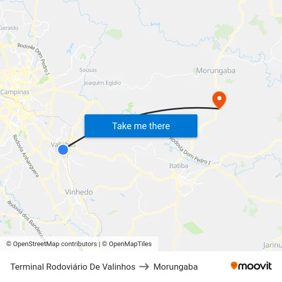Terminal Rodoviário De Valinhos to Morungaba map
