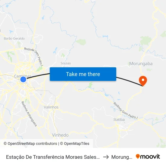 Estação De Transferência Moraes Sales - Ponto 2 to Morungaba map