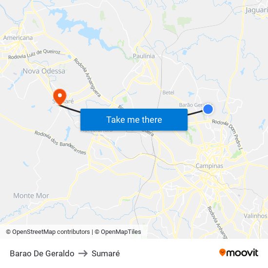 Barao De Geraldo to Sumaré map