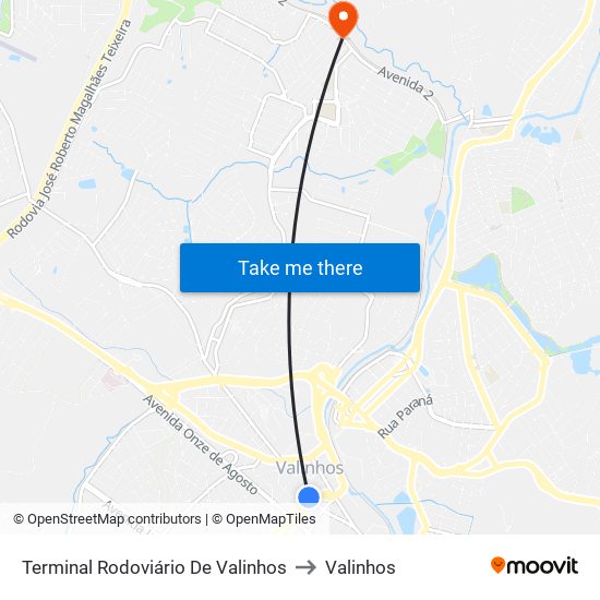 Terminal Rodoviário De Valinhos to Valinhos map