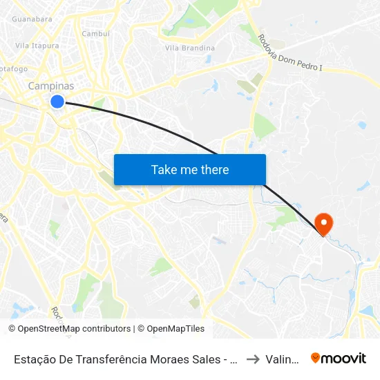 Estação De Transferência Moraes Sales - Ponto 2 to Valinhos map