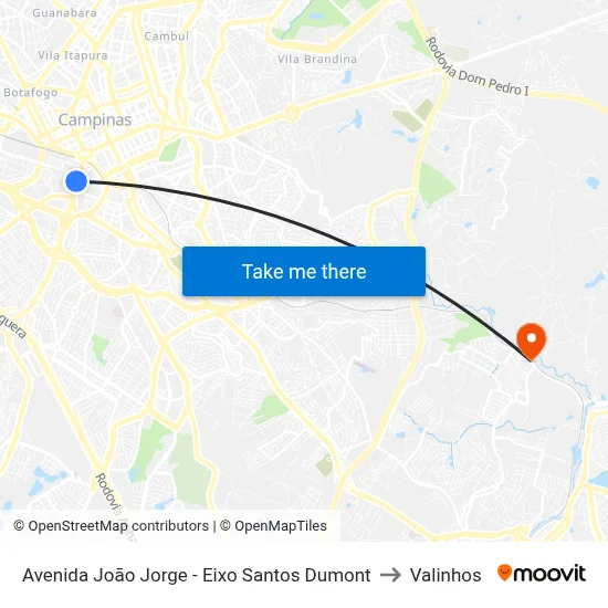 Avenida João Jorge - Eixo Santos Dumont to Valinhos map