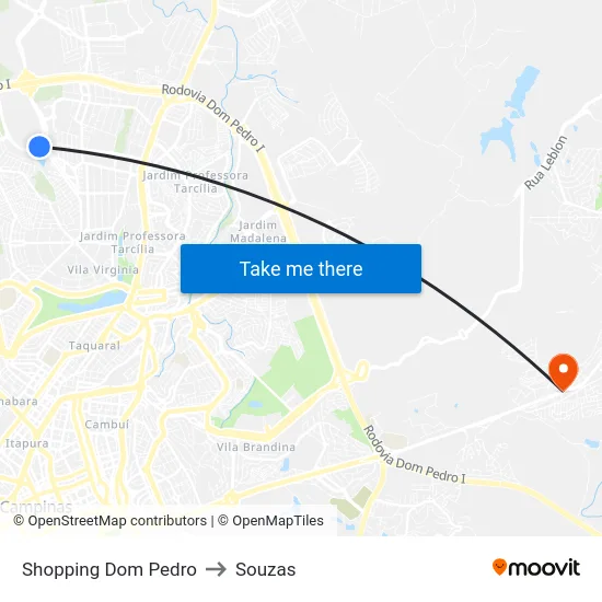 Shopping Dom Pedro to Souzas map