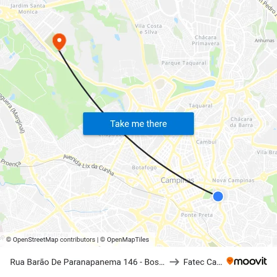 Rua Barão De Paranapanema 146 - Bosque Campinas - SP Brasil to Fatec Campinas map