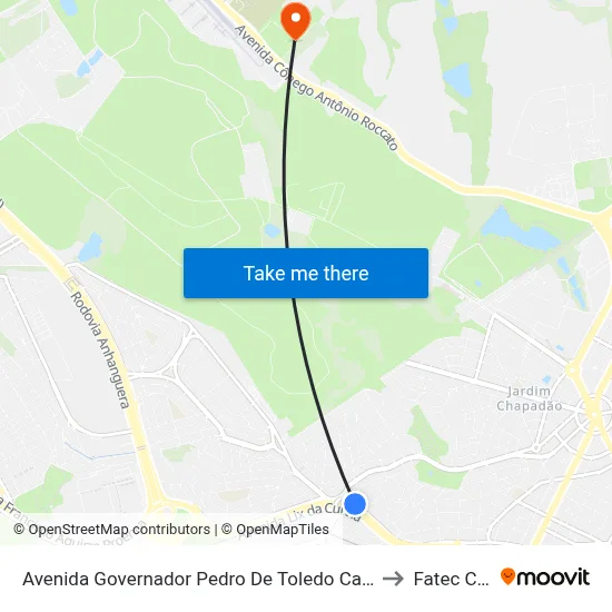 Avenida Governador Pedro De Toledo Campinas - São Paulo 13033 Brasil to Fatec Campinas map