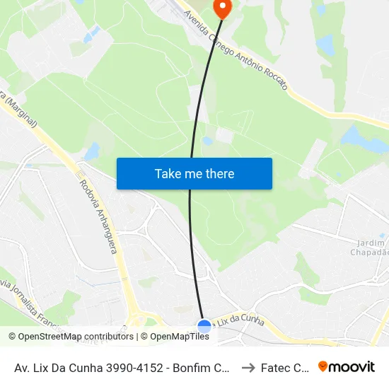 Av. Lix Da Cunha 3990-4152 - Bonfim Campinas - SP 13070-716 Brasil to Fatec Campinas map