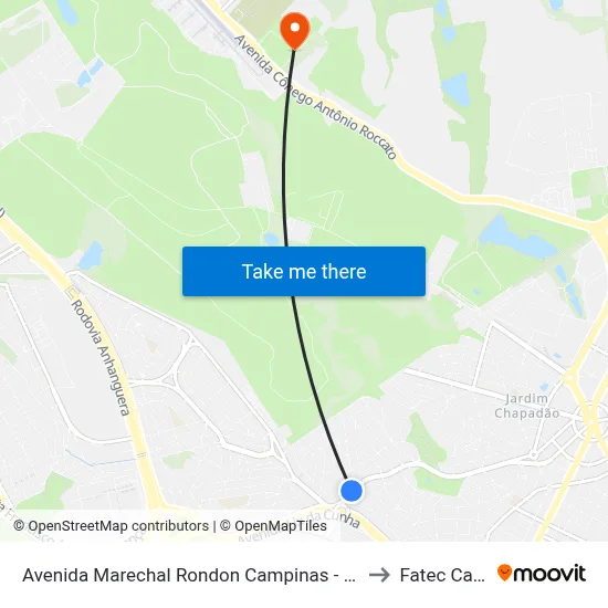 Avenida Marechal Rondon Campinas - São Paulo 13033 Brasil to Fatec Campinas map