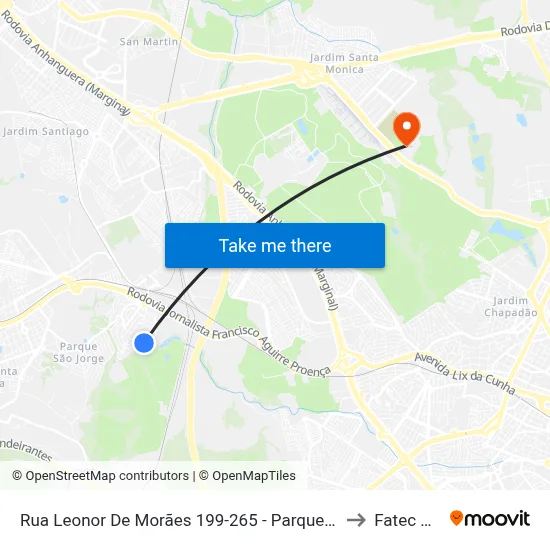 Rua Leonor De Morães 199-265 - Parque Santa Barbara Campinas - SP Brasil to Fatec Campinas map