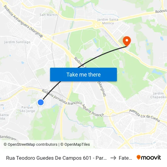 Rua Teodoro Guedes De Campos 601 - Parque Santa Bárbara Campinas - SP República Federativa Do Brasil to Fatec Campinas map