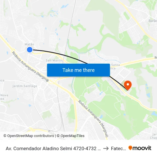 Av. Comendador Aladino Selmi 4720-4732 - Terminal Intermodal De Cargas (Tic) Campinas - SP Brasil to Fatec Campinas map