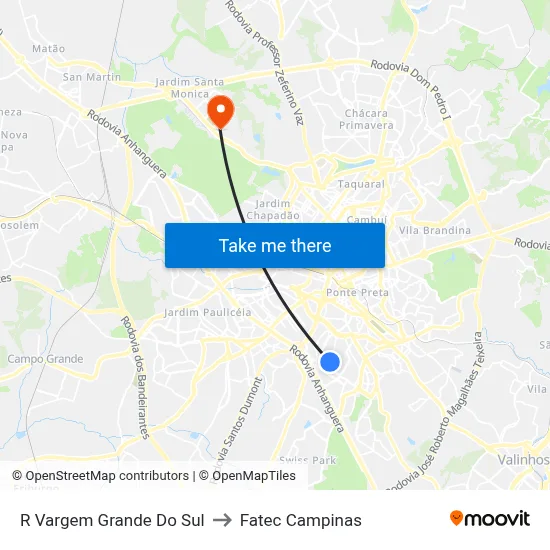 R Vargem Grande Do Sul to Fatec Campinas map