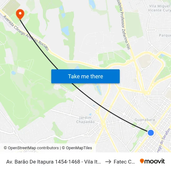 Av. Barão De Itapura 1454-1468 - Vila Itapura Campinas - SP Brasil to Fatec Campinas map