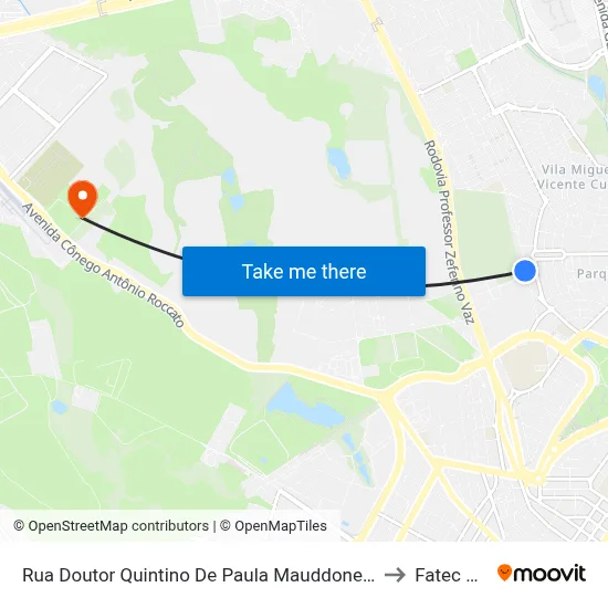 Rua Doutor Quintino De Paula Mauddoneti Campinas - São Paulo 13087 Brasil to Fatec Campinas map
