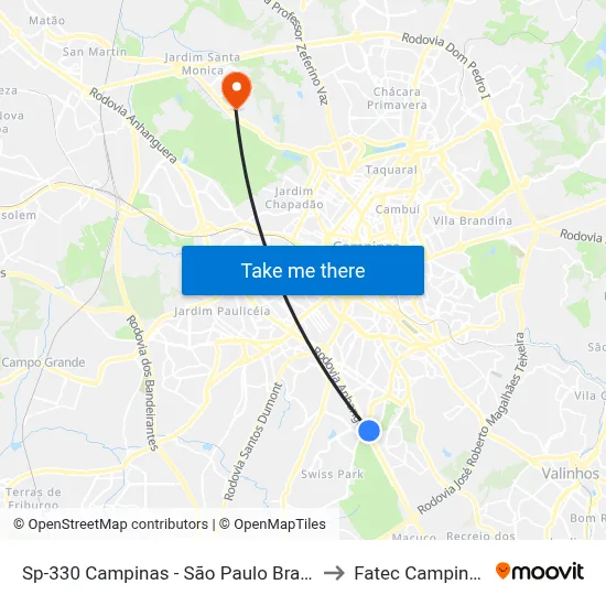 Sp-330 Campinas - São Paulo Brasil to Fatec Campinas map