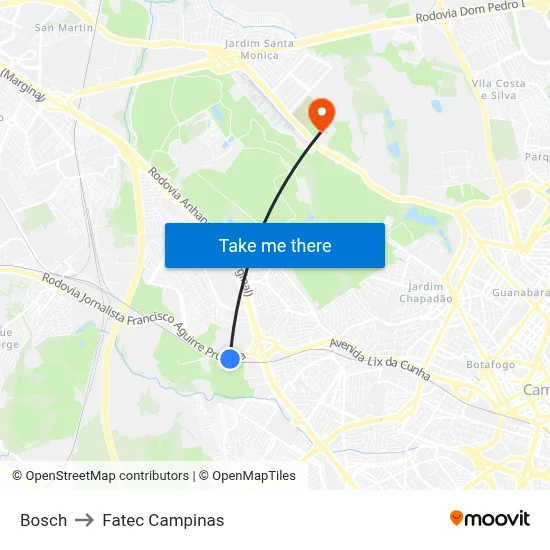 Bosch to Fatec Campinas map