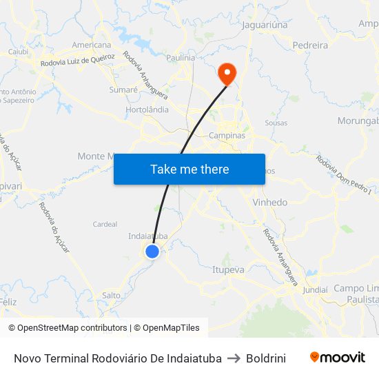 Novo Terminal Rodoviário De Indaiatuba to Boldrini map