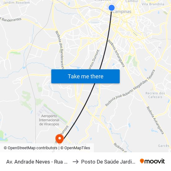 Av. Andrade Neves - Rua Delfino Cintra to Posto De Saúde Jardim Fernanda map