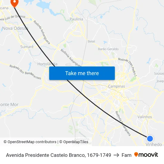 Avenida Presidente Castelo Branco, 1679-1749 to Fam map