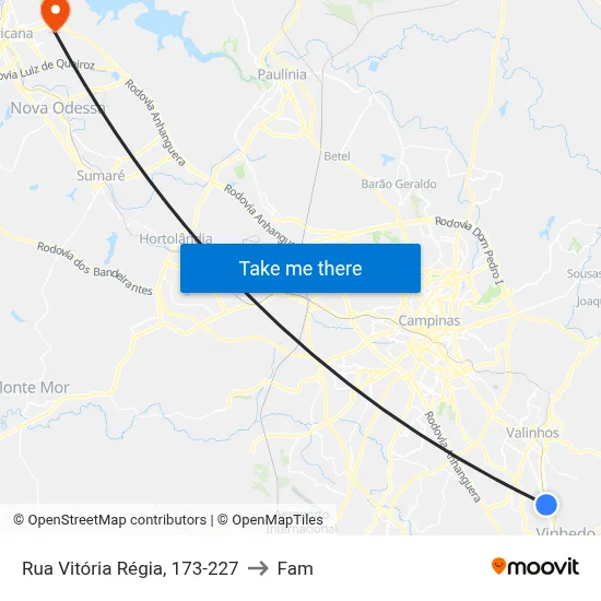 Rua Vitória Régia, 173-227 to Fam map