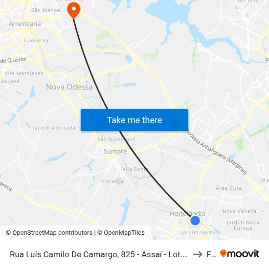 Rua Luís Camilo De Camargo, 825 - Assaí - Lot. Remanso Campineiro, Hortolândia to Fam map