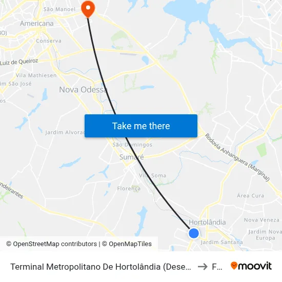 Terminal Metropolitano De Hortolândia (Desembarque) to Fam map