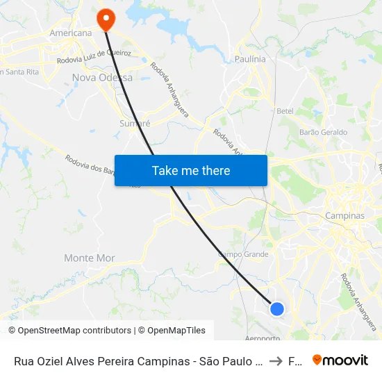 Rua Oziel Alves Pereira Campinas - São Paulo 13054 Brasil to Fam map