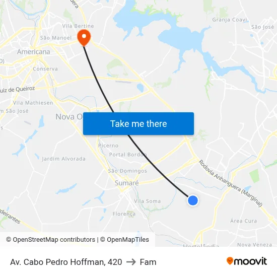 Av. Cabo Pedro Hoffman, 420 to Fam map