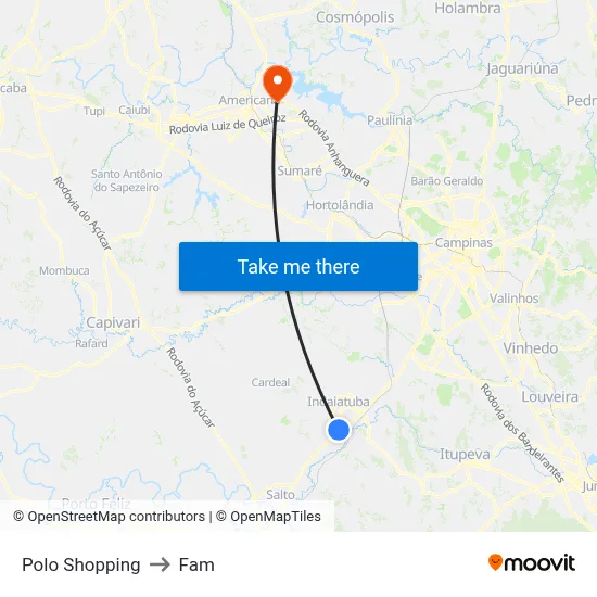 Polo Shopping to Fam map