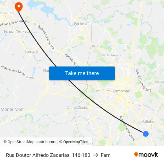 Rua Doutor Alfredo Zacarias, 146-180 to Fam map