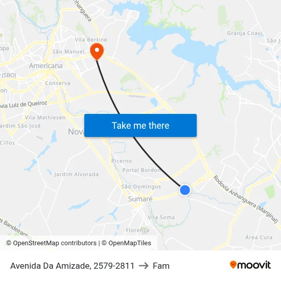 Avenida Da Amizade, 2579-2811 to Fam map