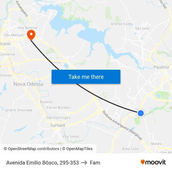 Avenida Emílio Bôsco, 295-353 to Fam map