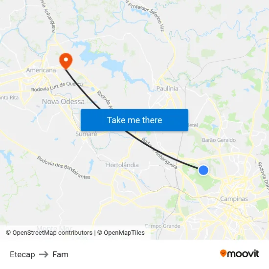 Etecap to Fam map