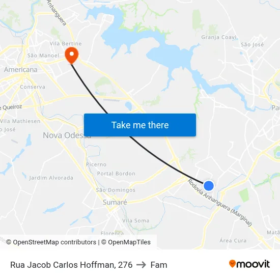 Rua Jacob Carlos Hoffman, 276 to Fam map