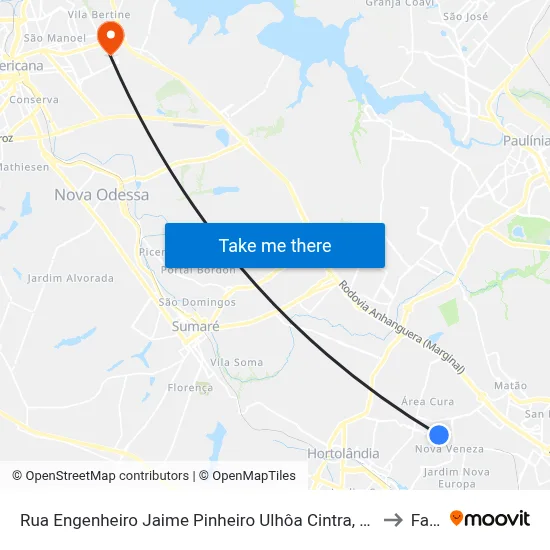 Rua Engenheiro Jaime Pinheiro Ulhôa Cintra, 2277 to Fam map