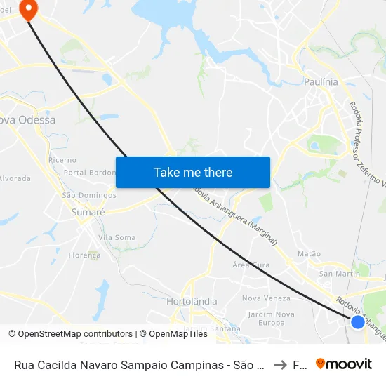 Rua Cacilda Navaro Sampaio Campinas - São Paulo 13067 Brasil to Fam map