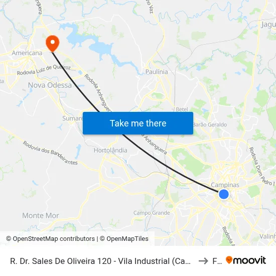 R. Dr. Sales De Oliveira 120 - Vila Industrial (Campinas) Campinas - SP 13035-500 Brasil to Fam map