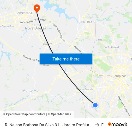 R. Nelson Barbosa Da Silva 31 - Jardim Profilurb Campinas - SP 13056-328 Brasil to Fam map