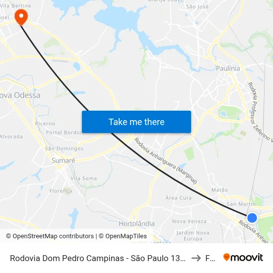 Rodovia Dom Pedro Campinas - São Paulo 13069 Brasil to Fam map