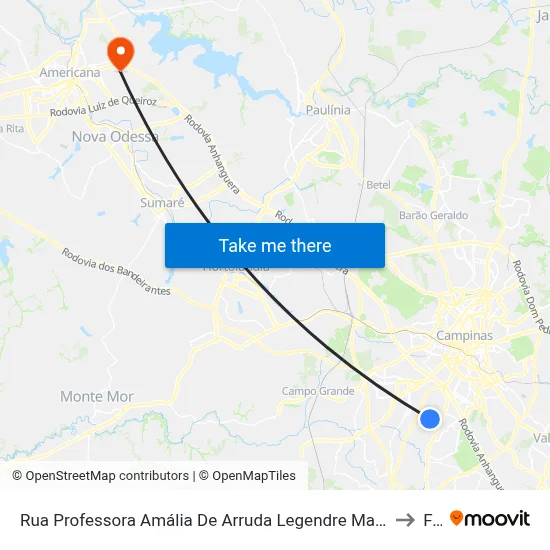 Rua Professora Amália De Arruda Legendre Martini Campinas - São Paulo 13051 Brasil to Fam map