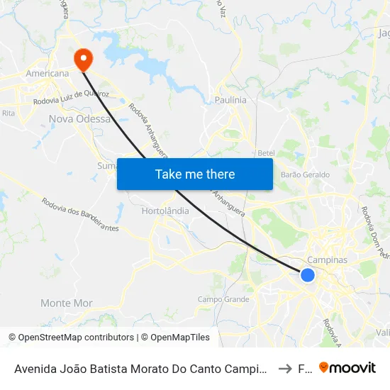 Avenida João Batista Morato Do Canto Campinas - São Paulo 13031 Brasil to Fam map