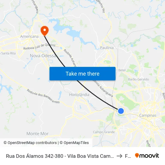Rua Dos Álamos 342-380 - Vila Boa Vista Campinas - SP Brasil to Fam map