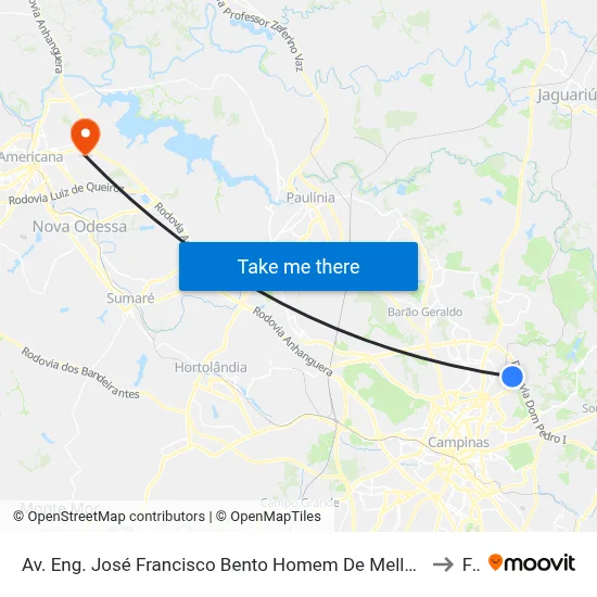 Av. Eng. José Francisco Bento Homem De Mello 221-261 - Fazenda São Quirino Campinas - SP Brasil to Fam map