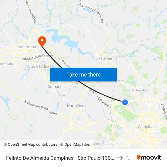 Felinto De Almeida Campinas - São Paulo 13082 Brasil to Fam map