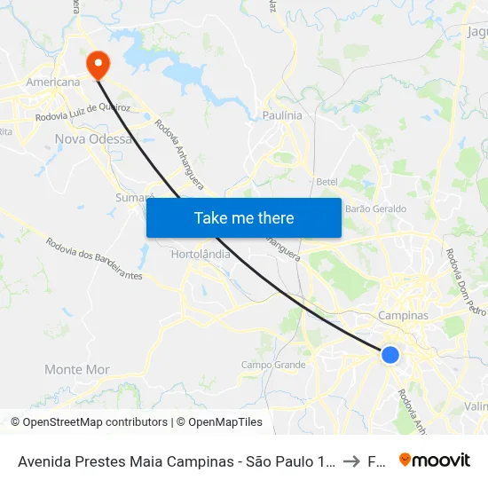 Avenida Prestes Maia Campinas - São Paulo 13040 Brasil to Fam map