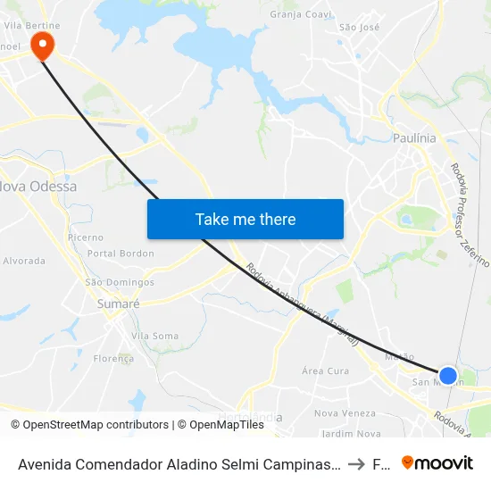 Avenida Comendador Aladino Selmi Campinas - São Paulo Brasil to Fam map
